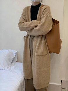 毛衣外套中长款大码女装微胖mm针织开衫宽松显瘦软糯百搭气质高级