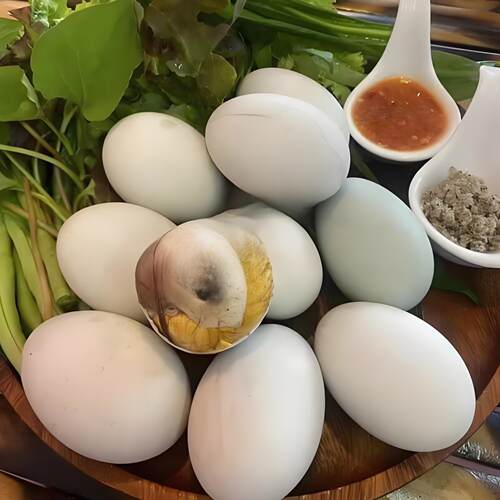 hot vit lon 10qua香辣味毛鸭蛋屈头蛋新鲜活珠子18天鸭胚蛋熟食