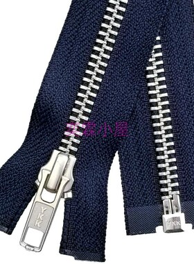 70cm军绿色银齿5号金属拉链YKK拉链配件皮衣夹克运动服拉锁黑灰色