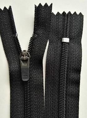 28cm黑色裤子腿YKK3号尼龙拉链弹簧头套头衫骑行服拉锁修衣服鞋子