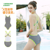 英发泳衣女士连体三角性感泳装 遮肚显瘦专业运动游泳衣 夏2024新款