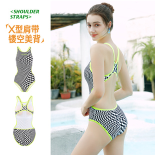 英发泳衣女士连体三角性感泳装 遮肚显瘦专业运动游泳衣 夏2024新款
