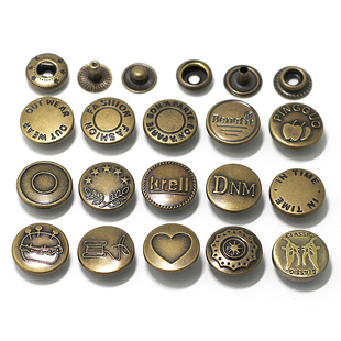 暗扣百搭牛仔纽扣子 青古铜复古风铜四合扣外套子母扣大衣按扣衬衫