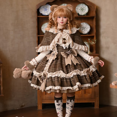 【巧克栗】千木原创软妹风秋冬lolita斗篷洛丽塔jsk全款lo三件套