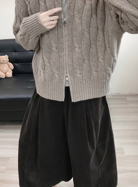 【大萌家】 巴黎童话  又奶又乖 麻花软糯亲肤感厚实双头拉链毛衣