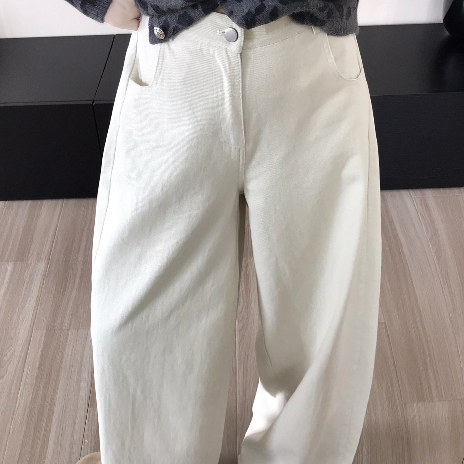 【大萌家】我的挚爱裤型！  时髦利落感毛边水洗棉直筒裤女显腿直,女装/女士精品,休闲裤,淘宝优惠券,粉丝福利购,淘宝优惠卷