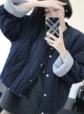 【大萌家】RL伯恩日记  old school灰色翻袖软糯糯做旧牛仔棉服女