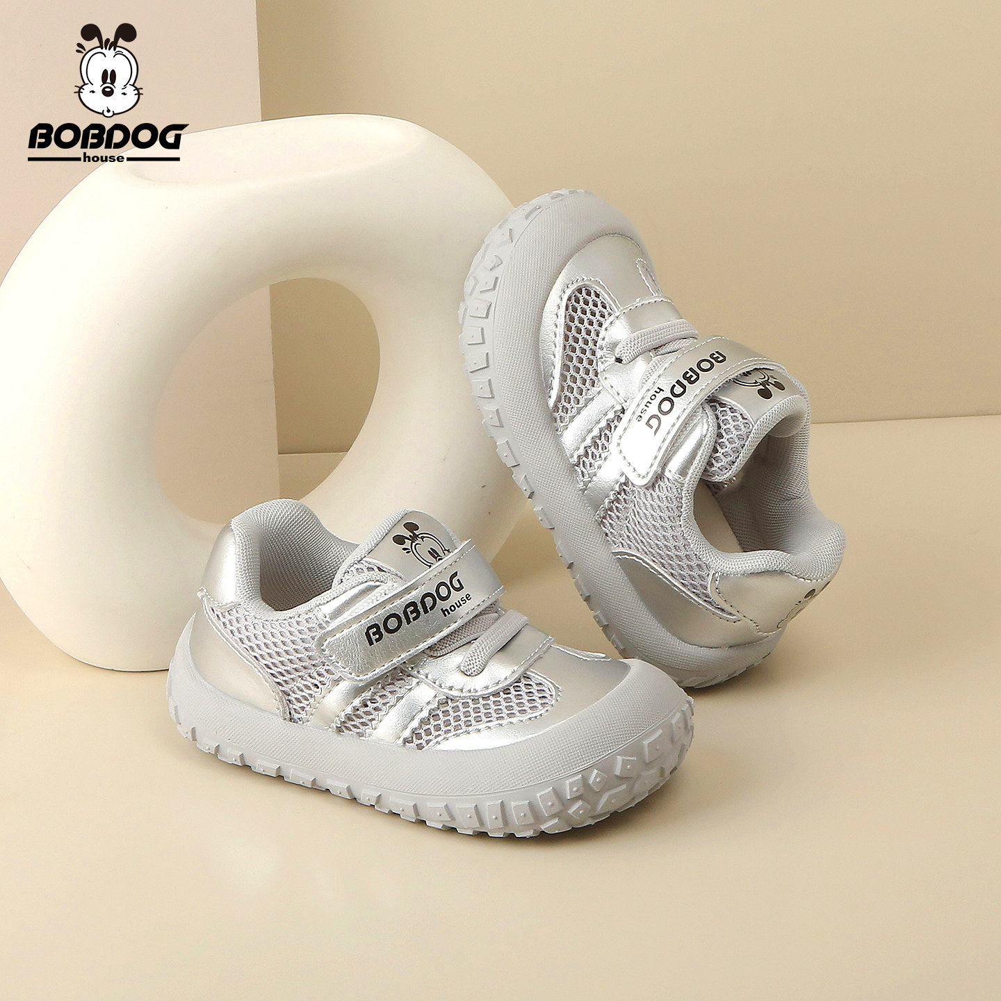 Bobdog House巴布豆宝宝学步鞋1-2-4岁男女婴童镂空凉鞋运动网鞋3