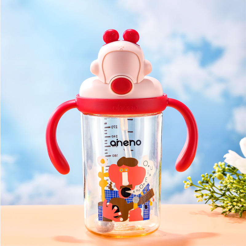 恩尼诺吸管水瓶一岁以上2岁3岁儿童学饮杯PPSU大宝宝重力球喝奶瓶