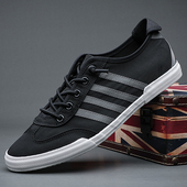 青年透气低帮帆布鞋 夏季 男百搭舒适板鞋 韩版 时尚 套脚休闲鞋 潮男鞋