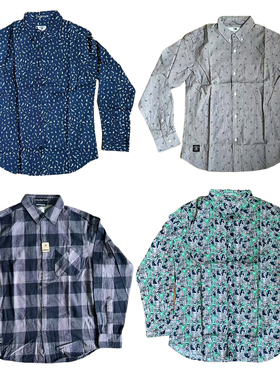 55滑板店 滑板服饰品牌FOURSTAR长袖衬衣 衬衫 格子 条纹