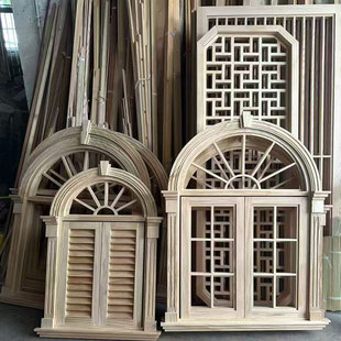 定制实木花格仿古门窗新中式镂空隔断东阳木雕吊顶花窗背景墙木格