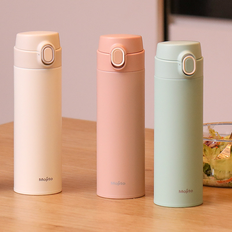 mojito日本保温杯女可爱316不锈钢磨砂大容量创意情侣水杯500ml