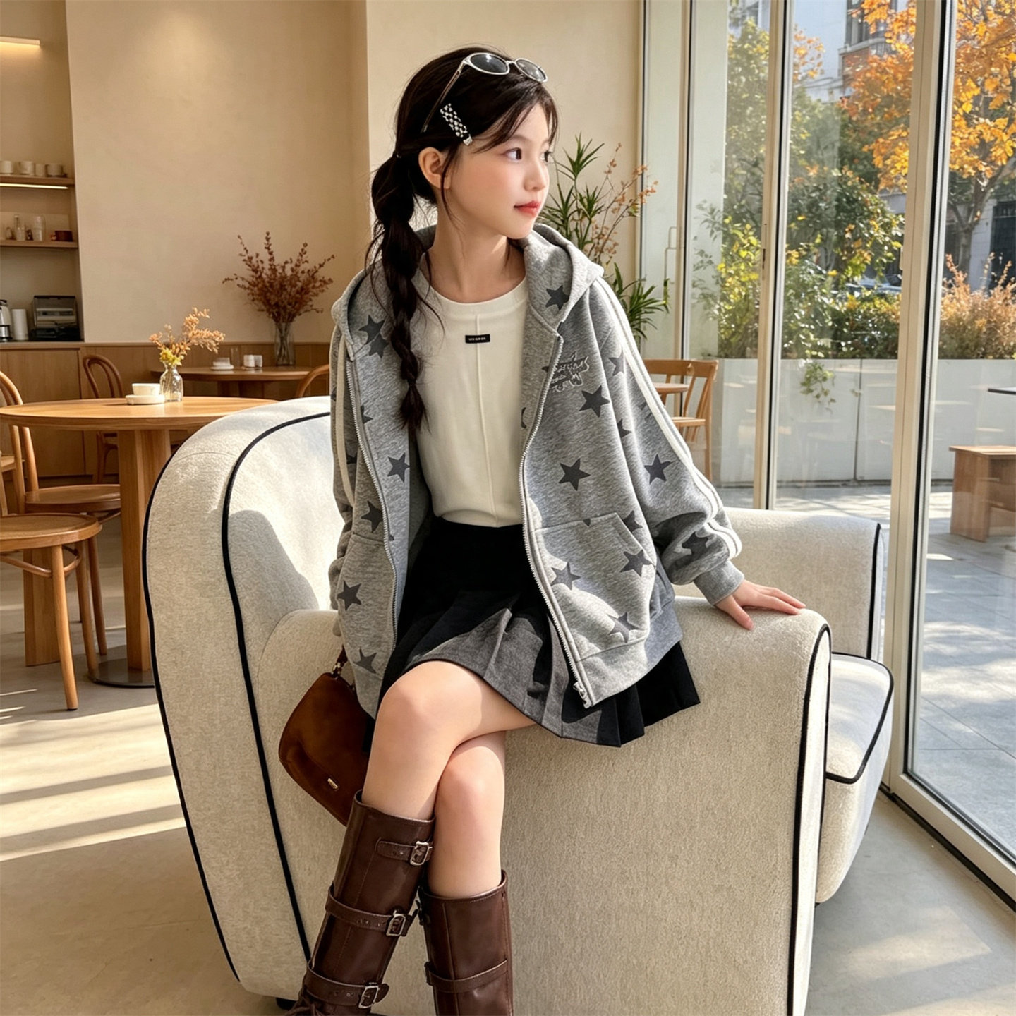 女童拉链外套秋装2026年小女孩