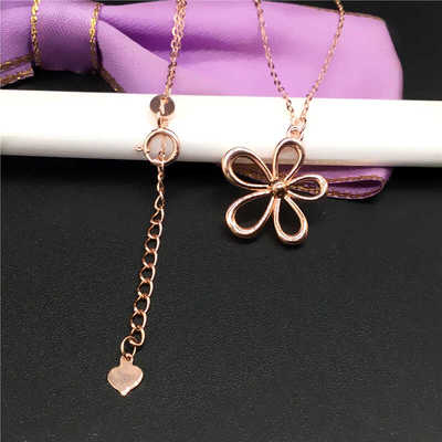 欧雅思素金格桑花套链14K