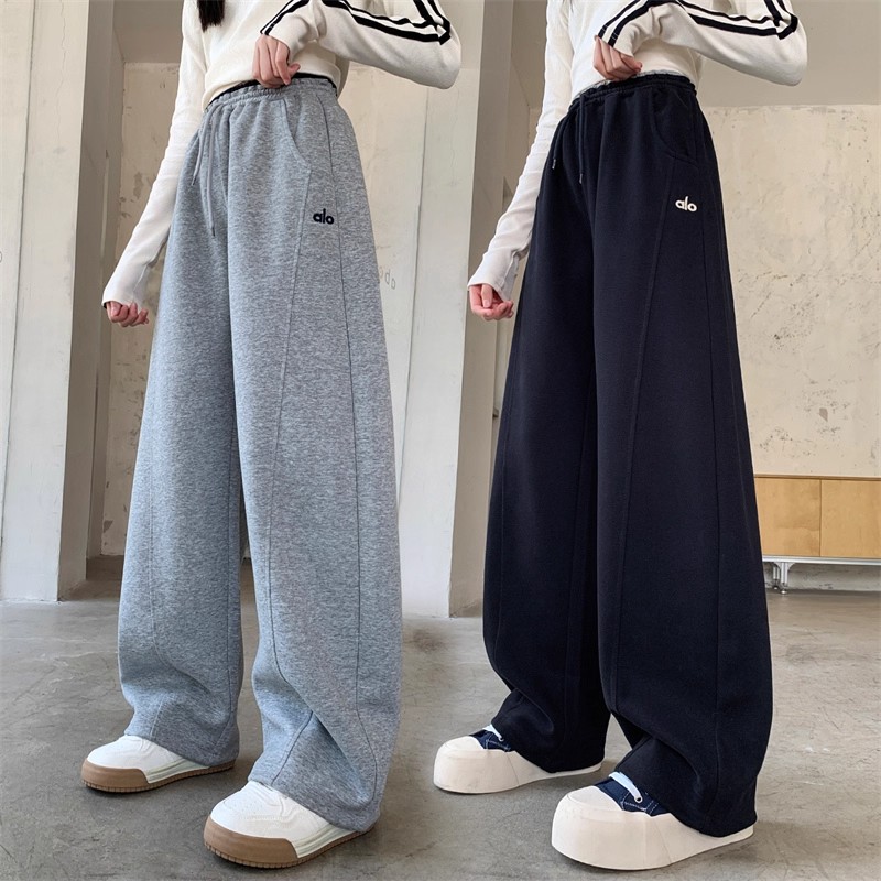 女童运动裤子春秋阔腿加绒卫裤