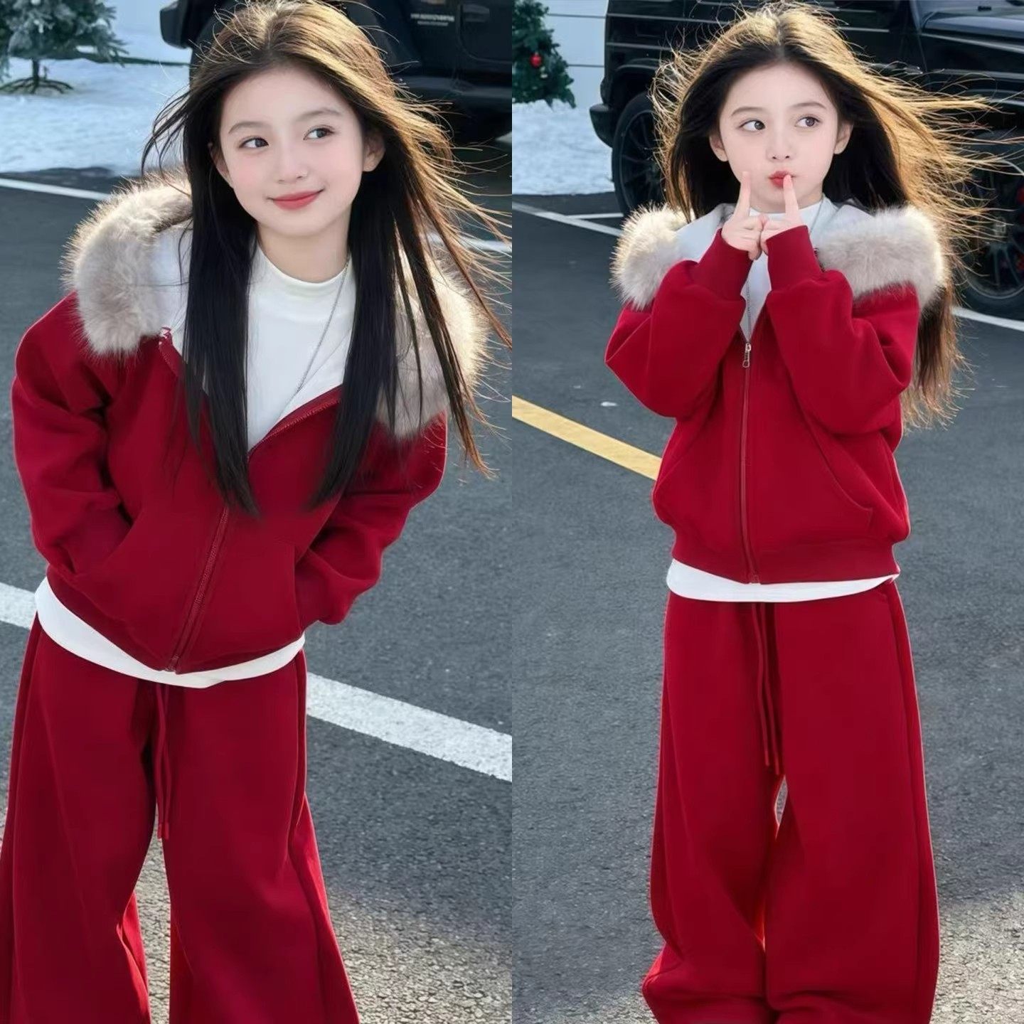 女孩红色本命年衣服女童过年服2026新款套装时尚洋气时髦加绒加厚,童装/婴儿装/亲子装,套装,淘宝优惠券,粉丝福利购,淘宝优惠卷