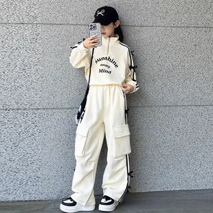 女生中大童时尚秋装2024新款时髦运动两件套衣服女童学生春秋套装