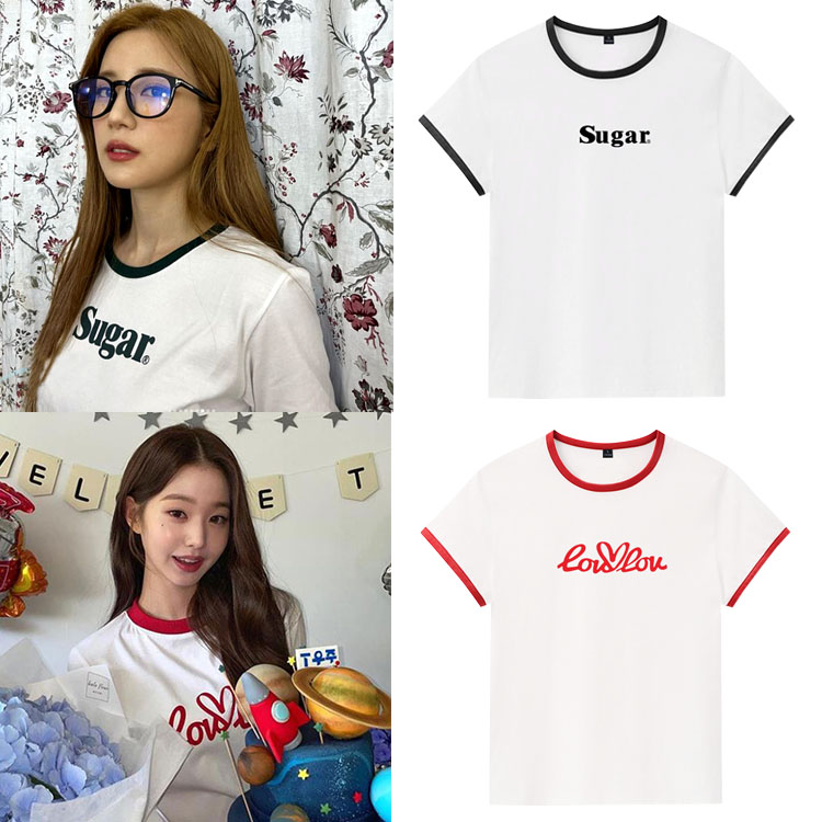 张元英apink朴初珑ins同款纯棉宽松百搭打底衫圆领印花短袖t恤夏