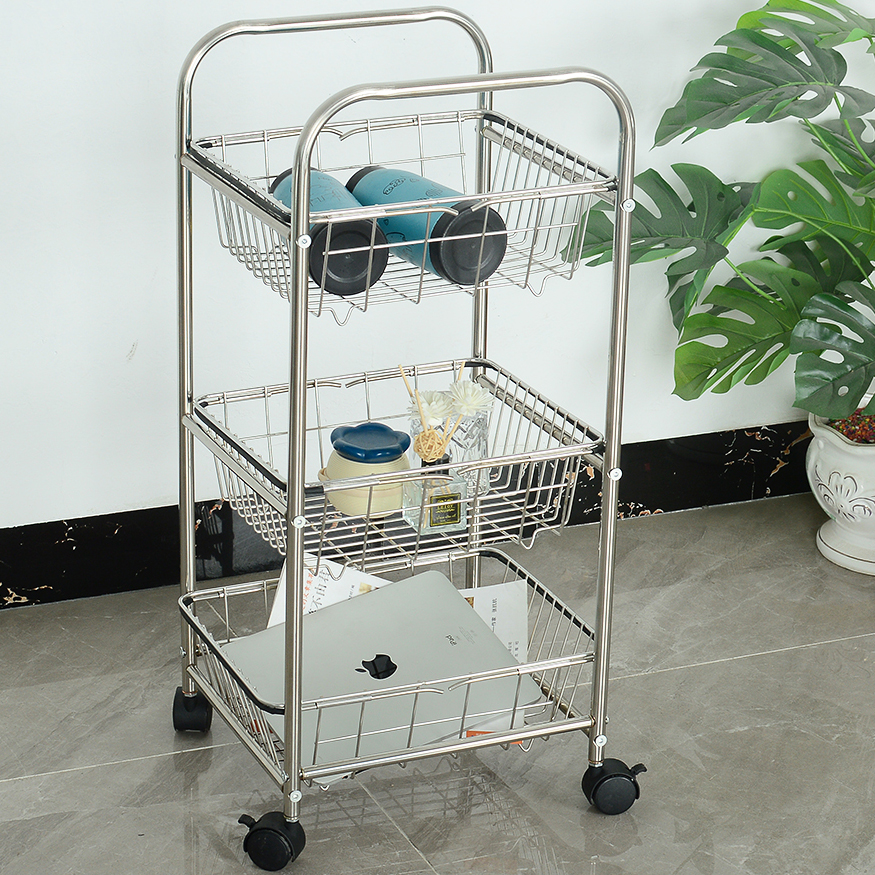 岭海置地式客厅不锈钢杂物收纳架