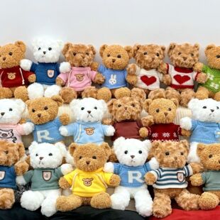 可印logo毛衣泰迪小熊毛绒玩偶抓机布娃娃玩偶小礼物厂家生产
