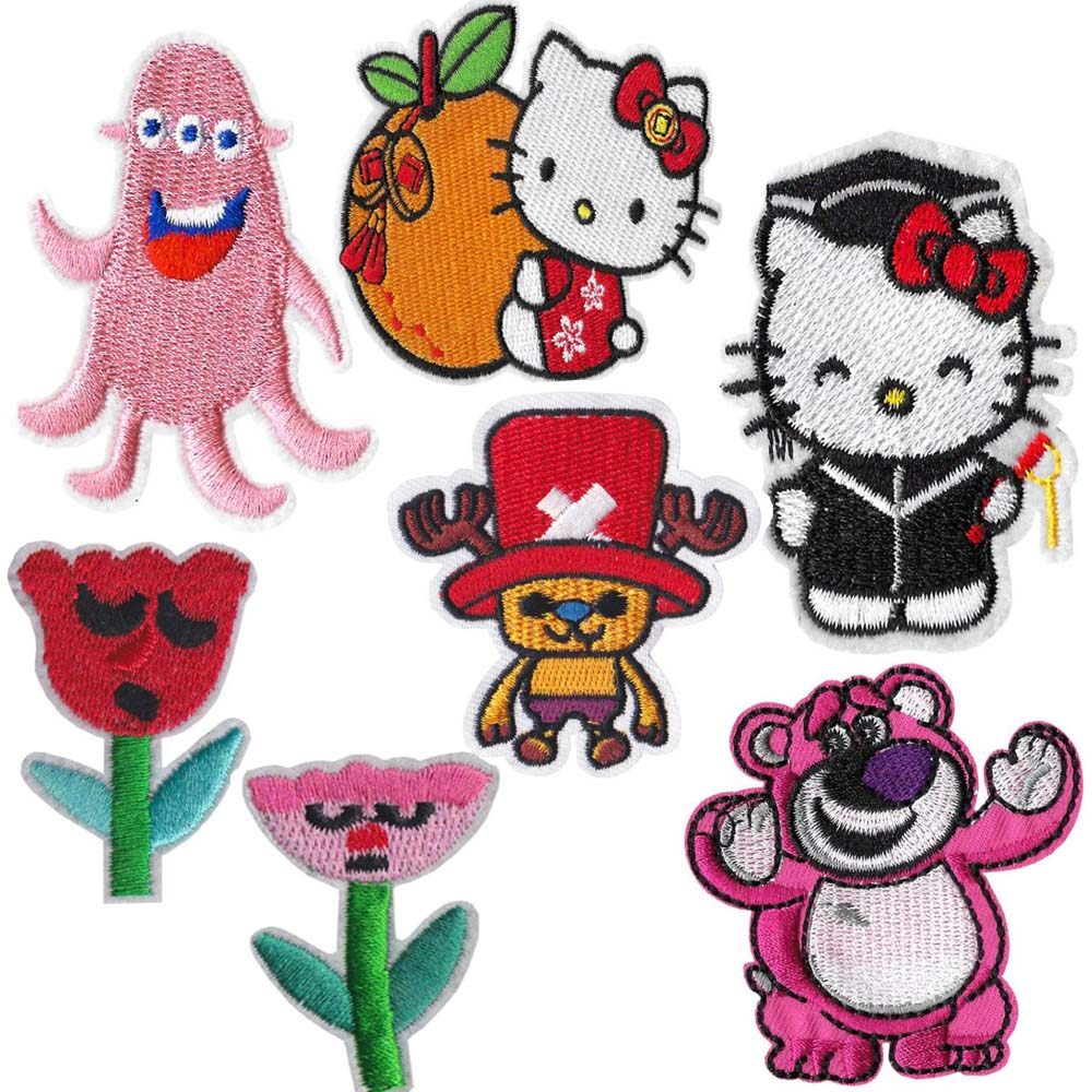 刺绣布贴卡通人物 花朵补丁贴衣服包包DIY装饰贴布绣服装辅料