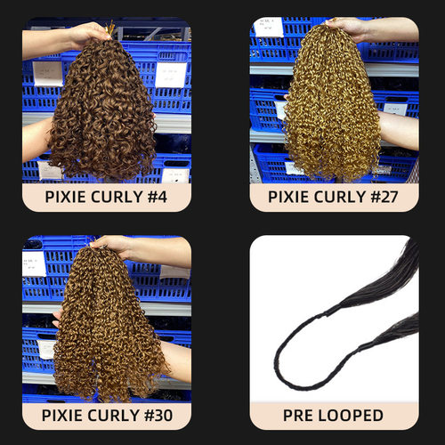 SuMai头发真人发钩针接发pixie curly crochet human hair欧美