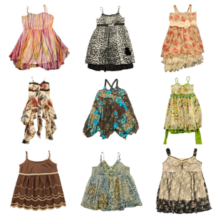 古着vintage民族风夏季 辣妹甜美吊带碎花拼接蕾丝不规则连衣裙女s