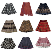 古着vintage复古A字亚比森系外贸秋冬暗黑废土流浪风毛呢半身裙m