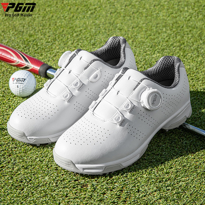 PGM儿童高尔夫透气球鞋青少年男童鞋旋钮鞋带防侧滑轻量软底舒适
