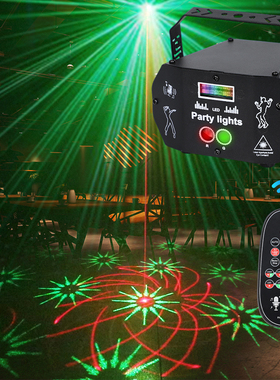 激光灯舞台旋转彩灯酒吧ktv闪光灯DJ声控蹦迪派对投影灯LED氛围灯