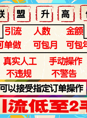 淘宝联盟升高佣60引流7人付款一千金额1000点击安全快升高级账号