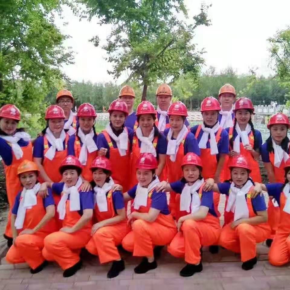 咱们工人有力量演出服工作装服背带裤合唱红歌蓝桔广场舞蹈工人服