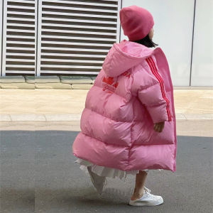 女童羽绒服长款过膝2023新款洋气冬季加厚中大童宝宝男童冬装外套