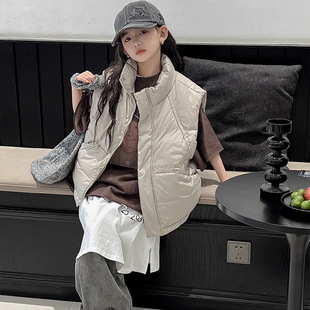 2025新款秋冬儿童羽绒马甲男童女童洋气外穿韩版加厚坎肩背心外套