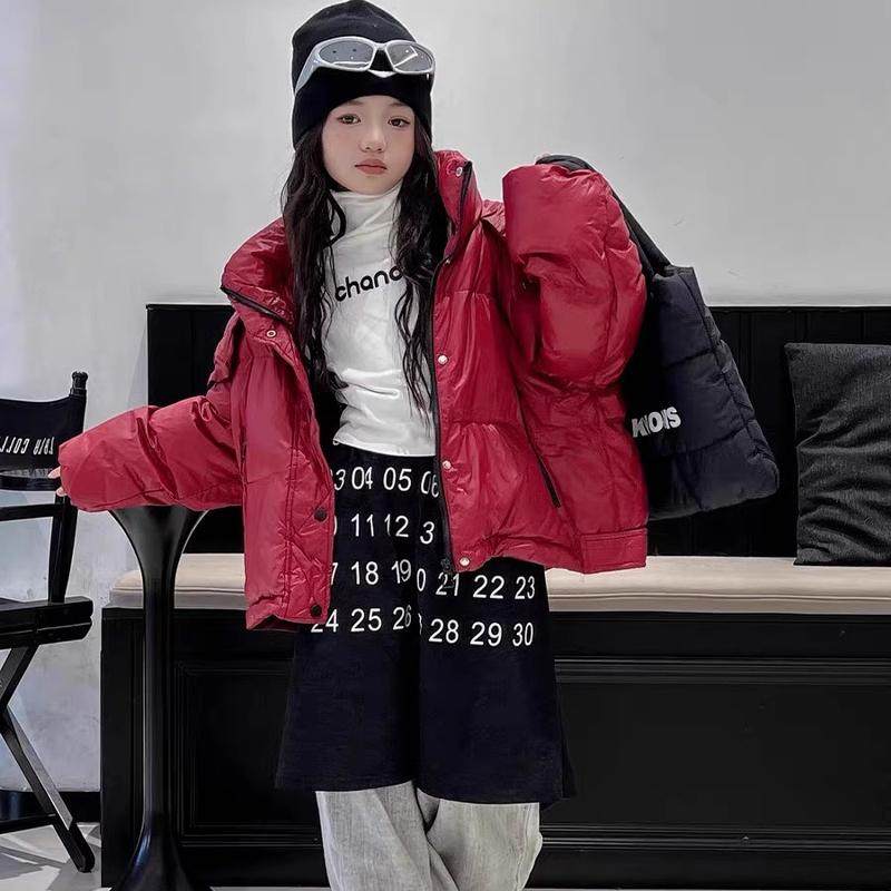 冬季2025新款儿童羽绒服女童韩版宝宝鸭绒中大童加厚短款炸街外套