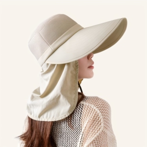 日本UV CUT UV 防晒帽女大檐遮阳帽子夏季户外防紫外线轻薄太阳帽