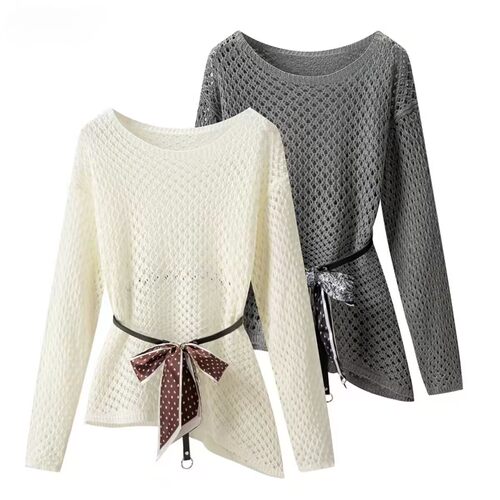 早秋镂空针织衫吊带裙春夏上衣
