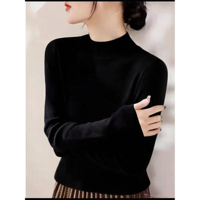 秋冬2025新款半高领长袖针织上衣