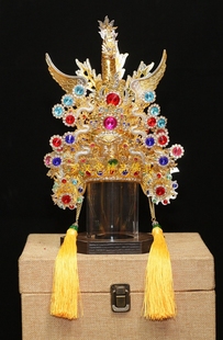 手工铜帽水钻神明帽尺寸可订精品装饰品金色银色双色可订