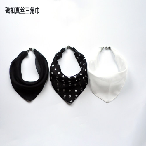 磁扣真丝三角巾项链新款