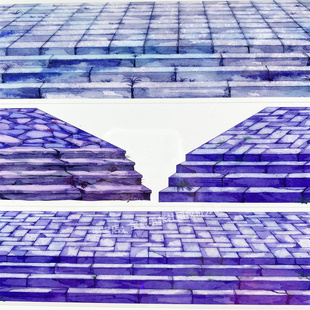 胶带u33台石上阶夜zero楼梯景古风PET素材账流麻贴纸咕卡 手帐分装