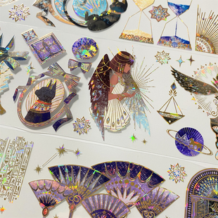 手帐分装 胶带e92尼罗河儿女贝壳金李富贵古埃及风素材账流麻贴纸