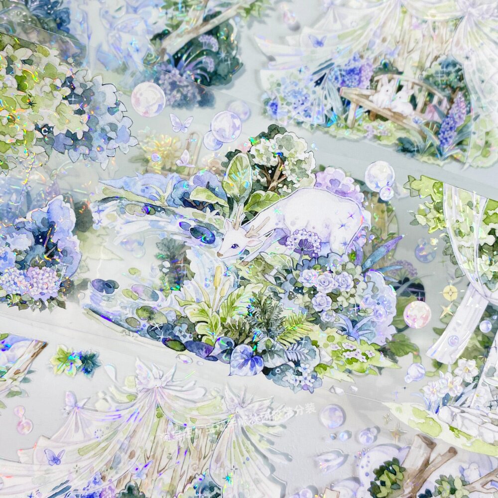 手帐分装胶带小森林物语新七天鹿仙境秘境PET素材账流麻贴纸咕卡