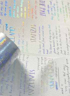 手帐分装胶带L53一些诗词镭射金银L54英文字词pet素材账流麻贴纸