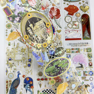 手帐分装胶带共赴茶靡第九航道城堡动物花PET素材账流麻diy贴纸