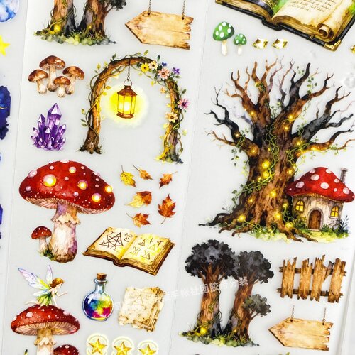 手帐分装胶带星落穹阁五宝文创魔幻奇迹森林PET素材账流麻diy贴纸