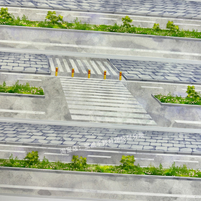 手帐分装胶带a868街道边④蓝路景物志古风PET素材账流麻贴纸咕卡