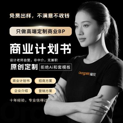 商业计划书制作PPT制作美化高端原创画册设计项目立项方案策划