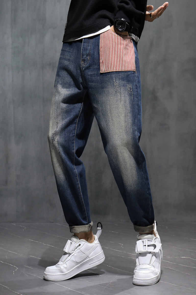 新品男士牛仔裤加厚休闲裤百搭老爹裤大码XZ304B-2-KZ0262P65,男装牛仔裤,星座304A-1